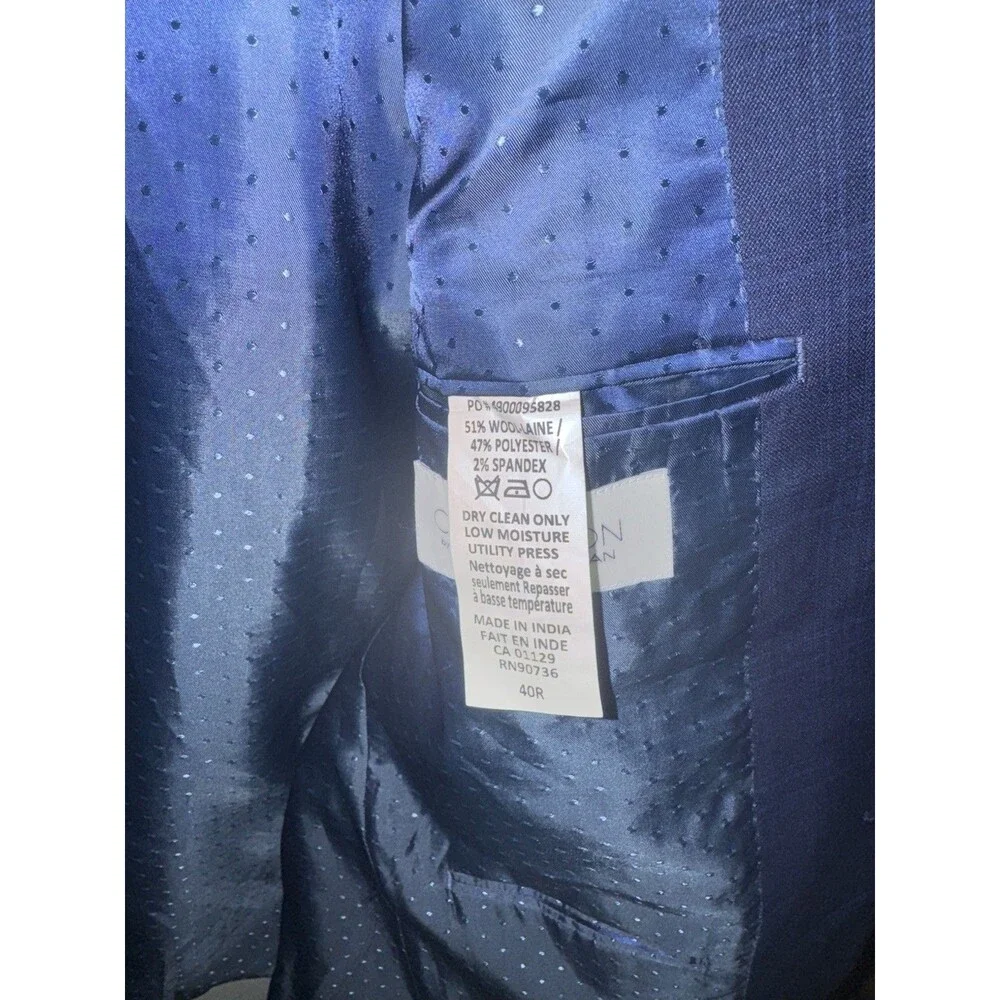 Collection By Michael Strahan-Blazer-40R-NWT-Classic Fit-Navy Plaid-2 Button